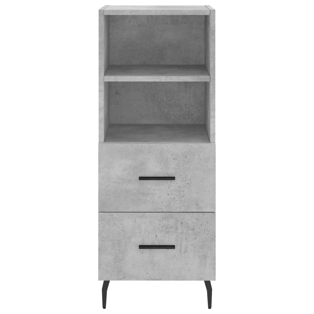 vidaXL Buffet Gris béton 34,5x34x90 cm Bois d'ingénierie