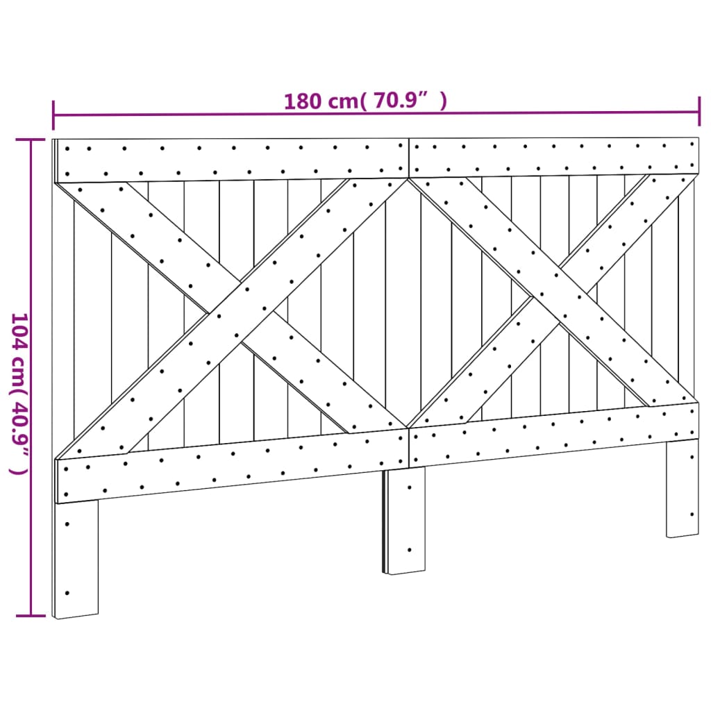 vidaXL Tête de lit 180x104 cm bois massif de pin