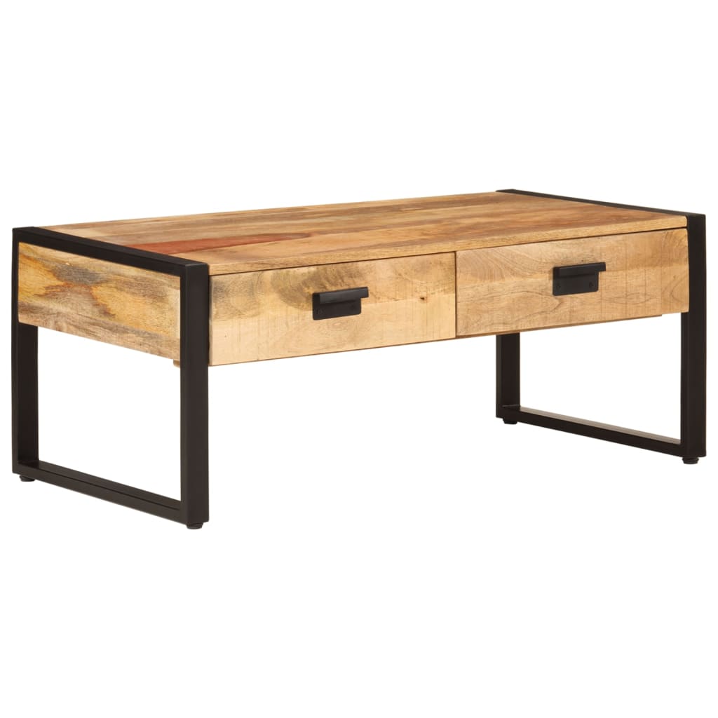vidaXL Table basse 100x54x40 cm bois de manguier solide et fer