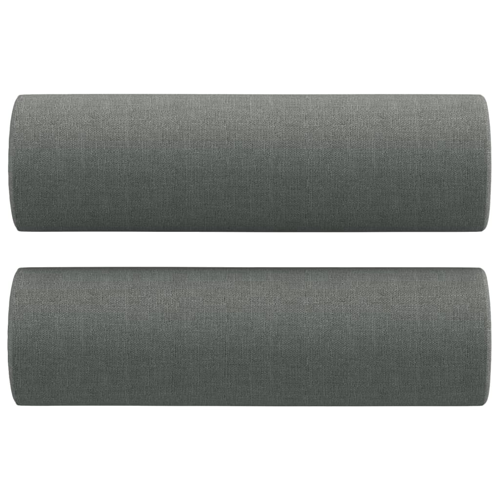 vidaXL Ensemble de canapés 3 pcs coussins gris foncé tissu