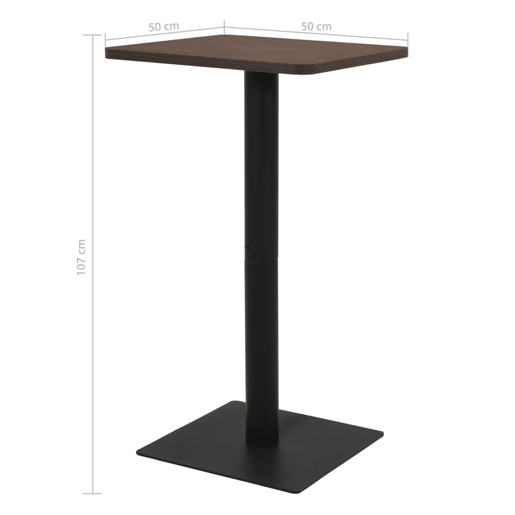 vidaXL Table de bistro Cendre foncé 50x50x107 cm