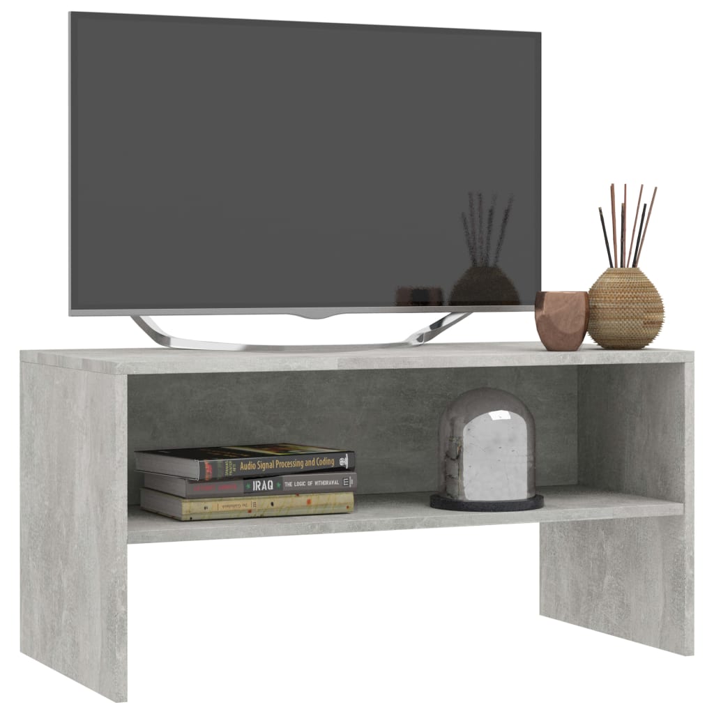 vidaXL Meuble TV Gris béton 80x40x40 cm Bois d'ingénierie