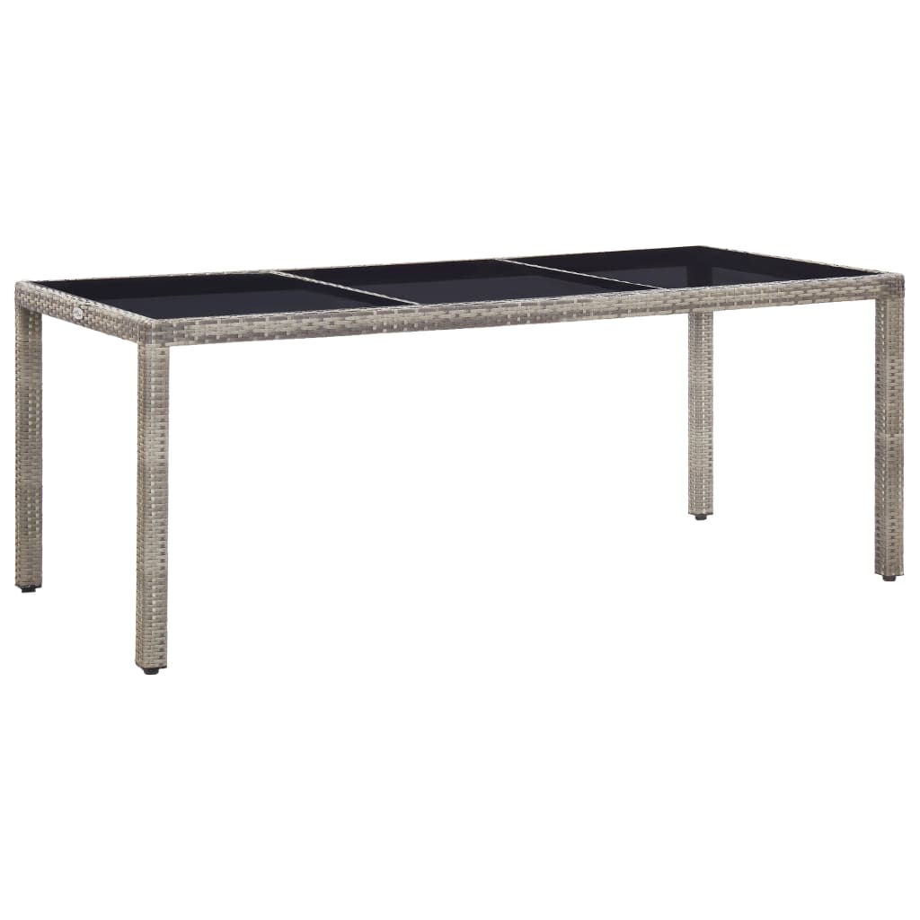 vidaXL Table de jardin Gris 190x90x75 cm Résine tressée