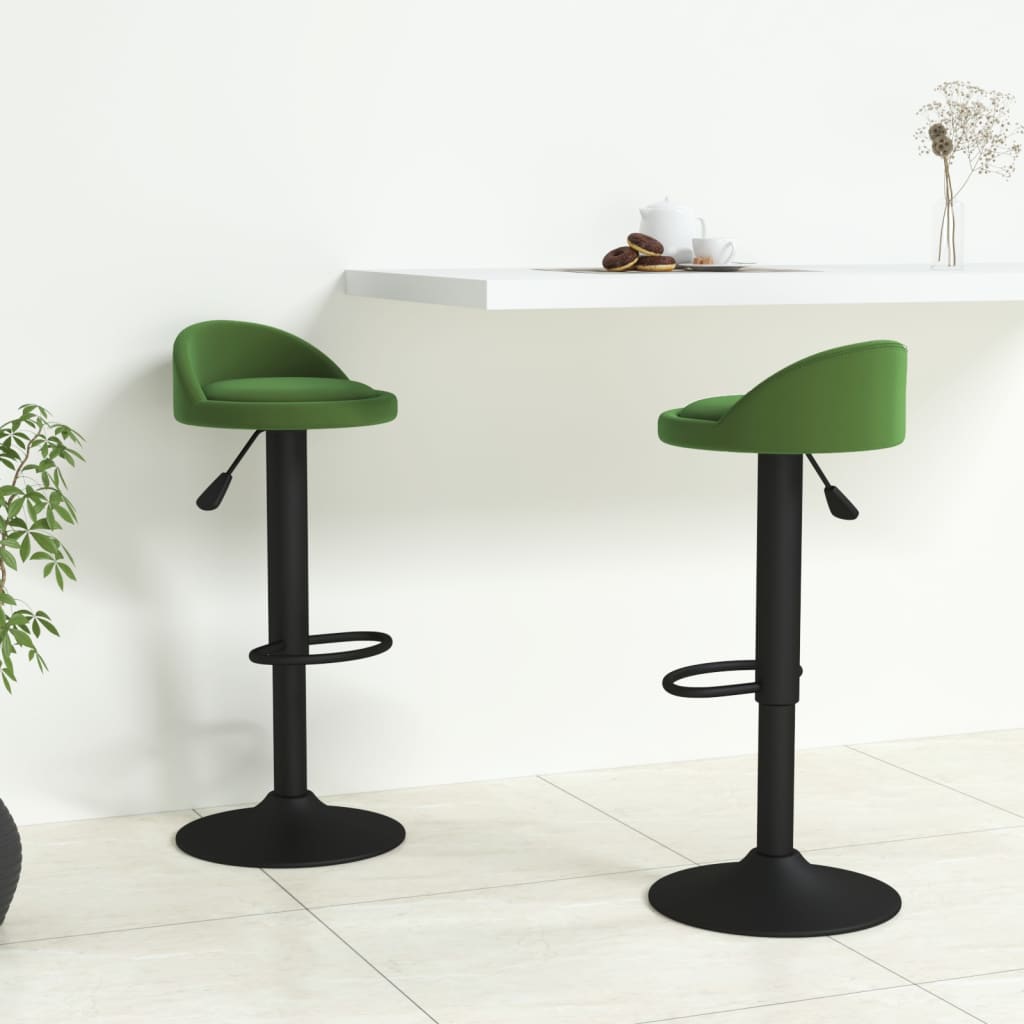 vidaXL Tabourets de bar lot de 2 vert foncé velours