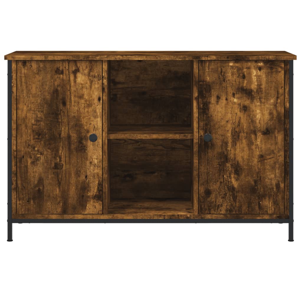 vidaXL Meuble TV chêne fumé 100x35x65 cm bois d'ingénierie