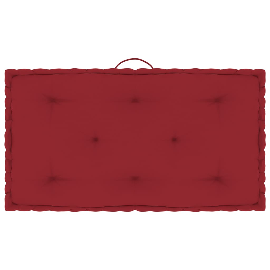 vidaXL Coussins de plancher de palette 3 pcs Rouge bordeaux Coton
