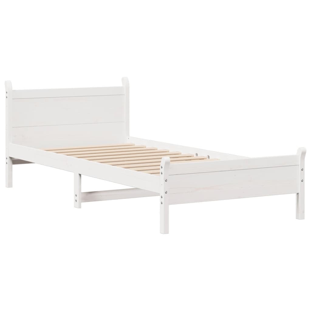 vidaXL Cadre de lit sans matelas blanc 90x200 cm bois de pin massif