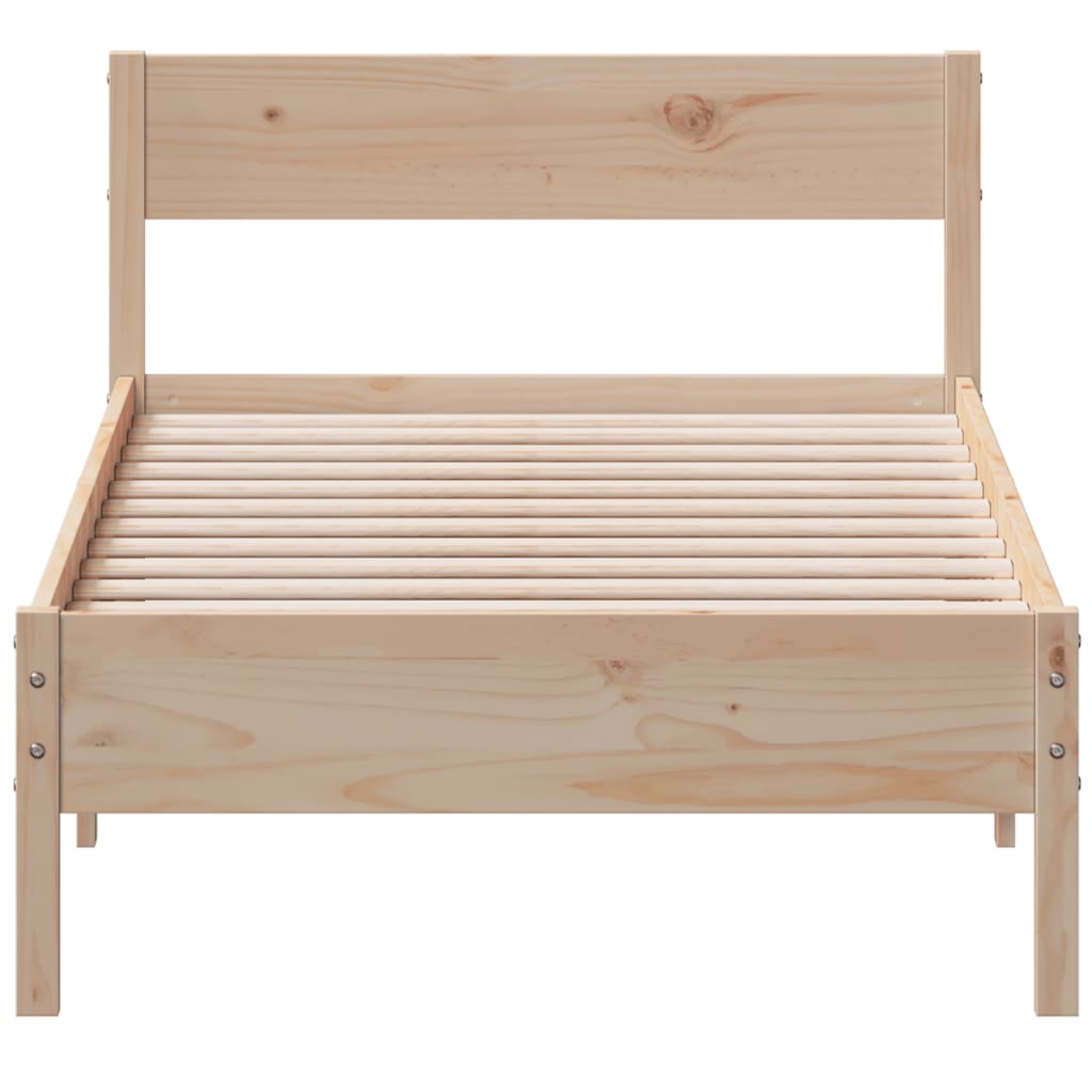 vidaXL Cadre de lit avec tête de lit 90x200 cm bois de pin massif
