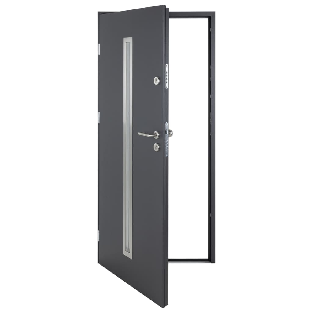 vidaXL Porte d'entrée anthracite 100x200 cm aluminium