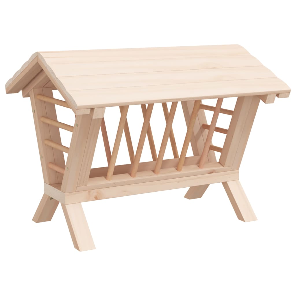 vidaXL Mangeoire à foin pour lapins 44x33x33 cm bois massif de sapin