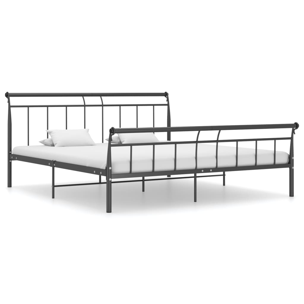 vidaXL Cadre de lit sans matelas noir métal 200x200 cm