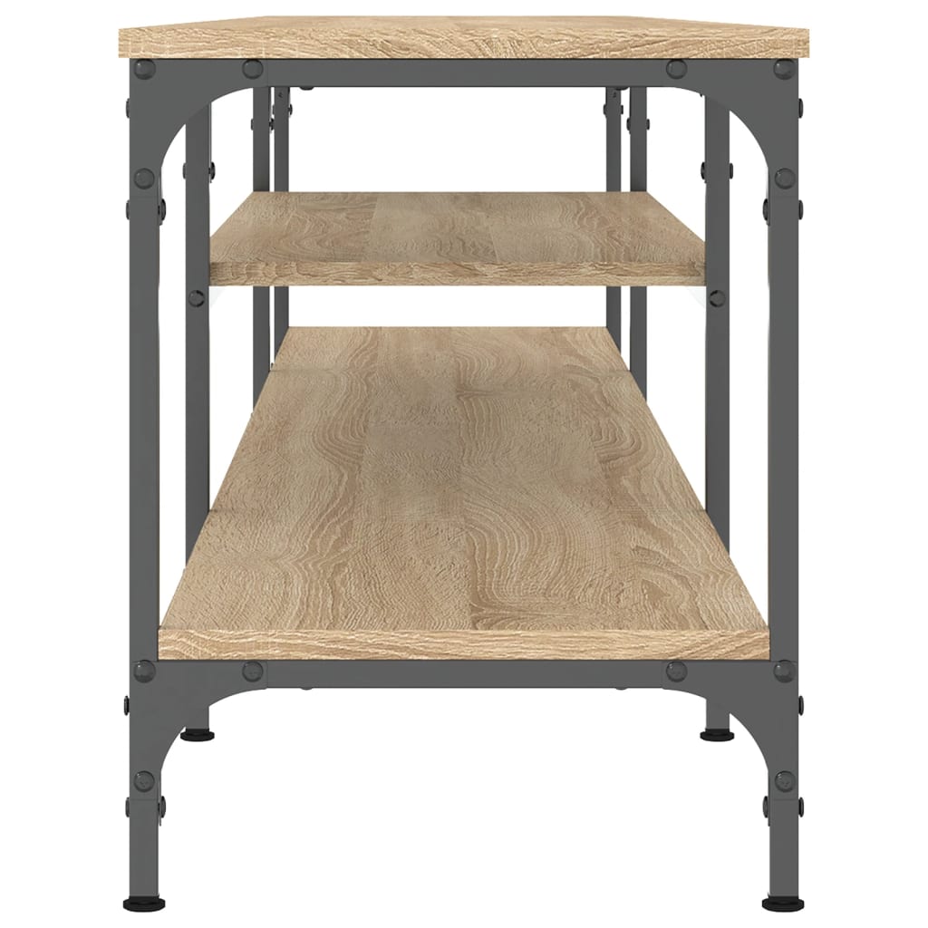 vidaXL Meuble TV chêne sonoma 201x35x45 cm bois d'ingénierie et fer