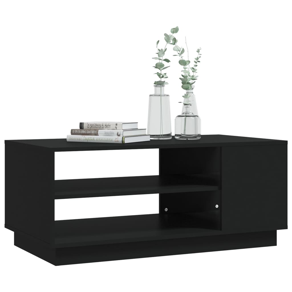 vidaXL Table basse noir 102x55x43 cm bois d'ingénierie