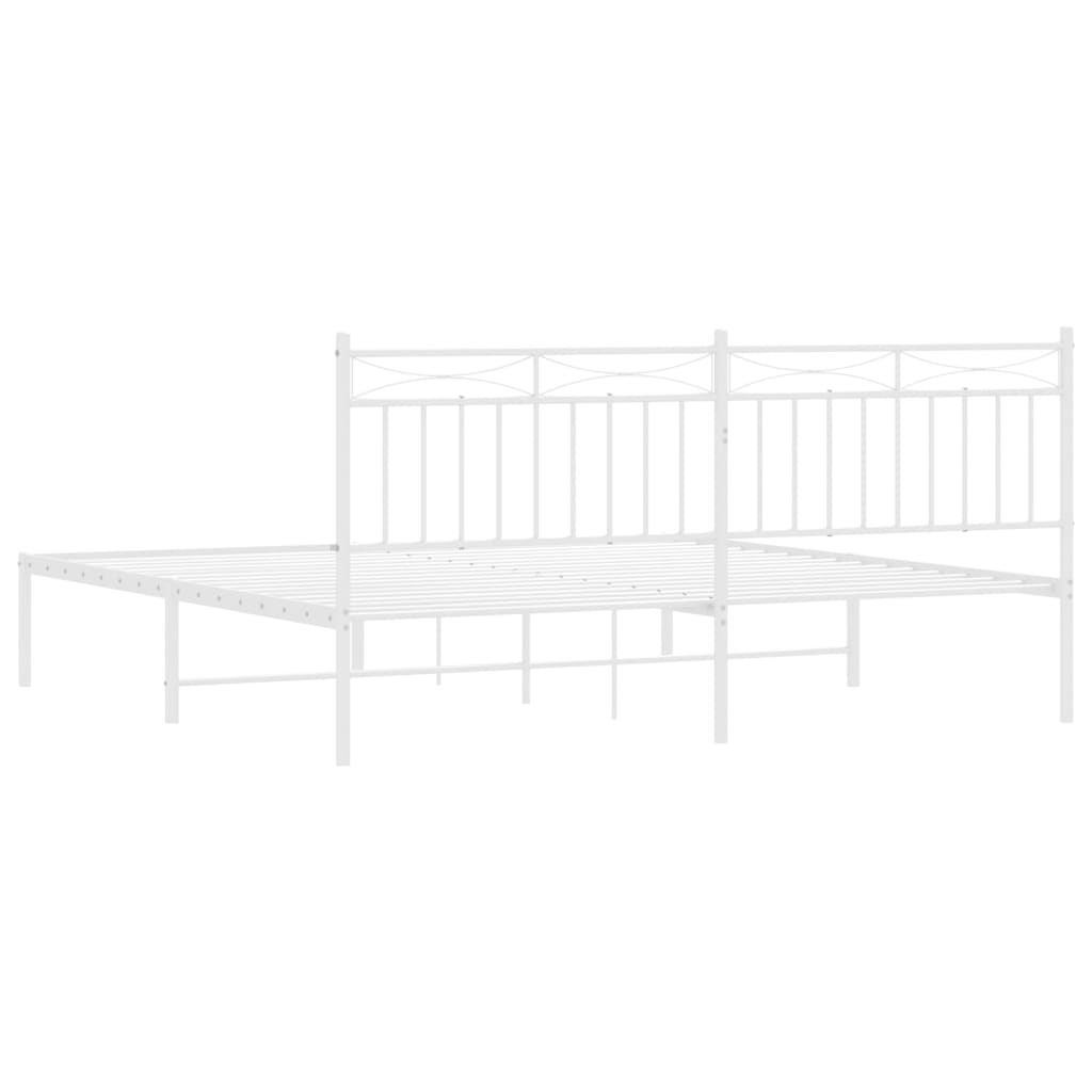 vidaXL Cadre de lit métal sans matelas et tête de lit blanc 183x213 cm