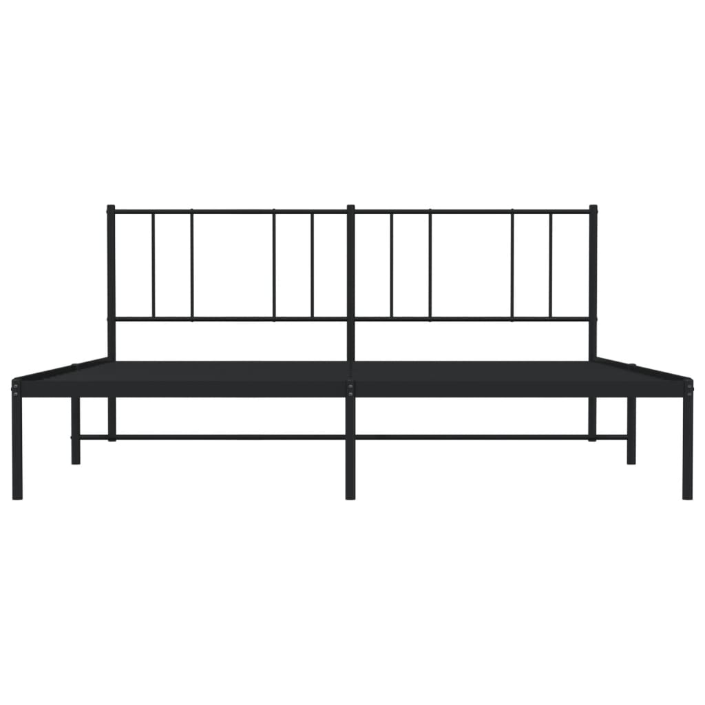 vidaXL Cadre de lit métal sans matelas avec tête de lit noir 183x213cm