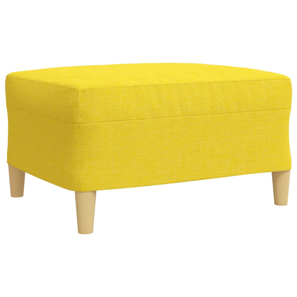 vidaXL Ensemble de canapés 3 pcs avec repose-pied jaune clair tissu