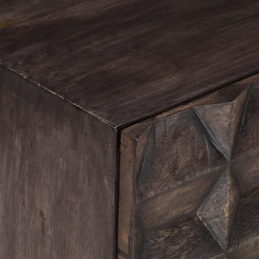 vidaXL Table de chevet Noir 40x30x50 cm Bois de manguier massif