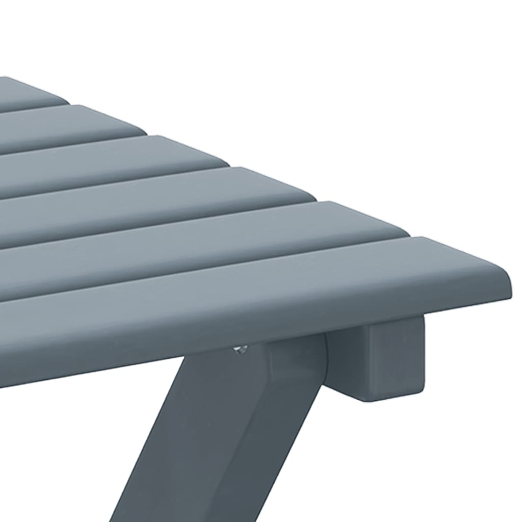 vidaXL Chaise à bascule avec table pliable gris bois massif peuplier