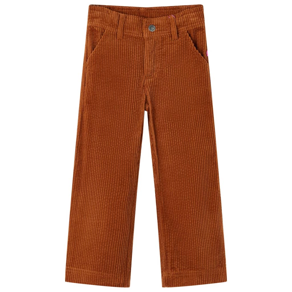 Pantalons pour enfants velours côtelé cognac 116