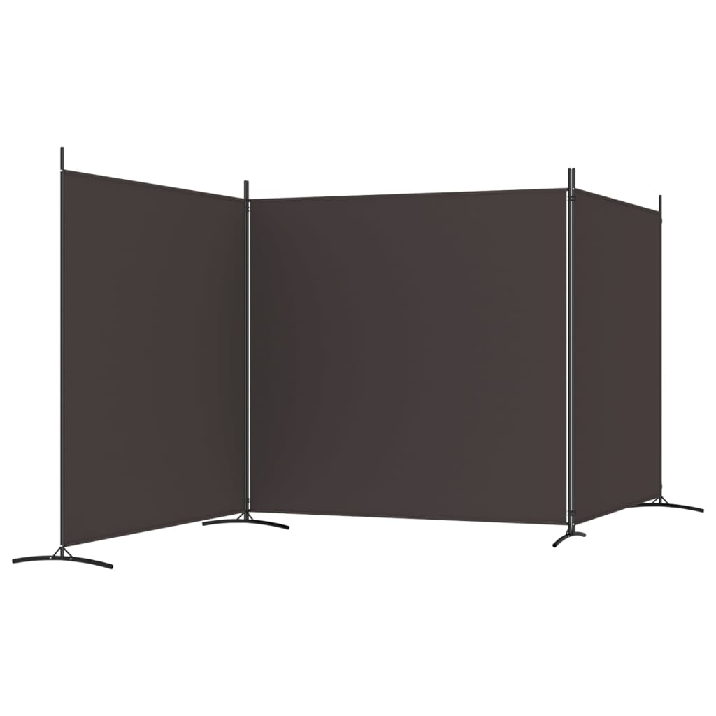 vidaXL Cloison de séparation 3 panneaux Marron 525x180 cm Tissu