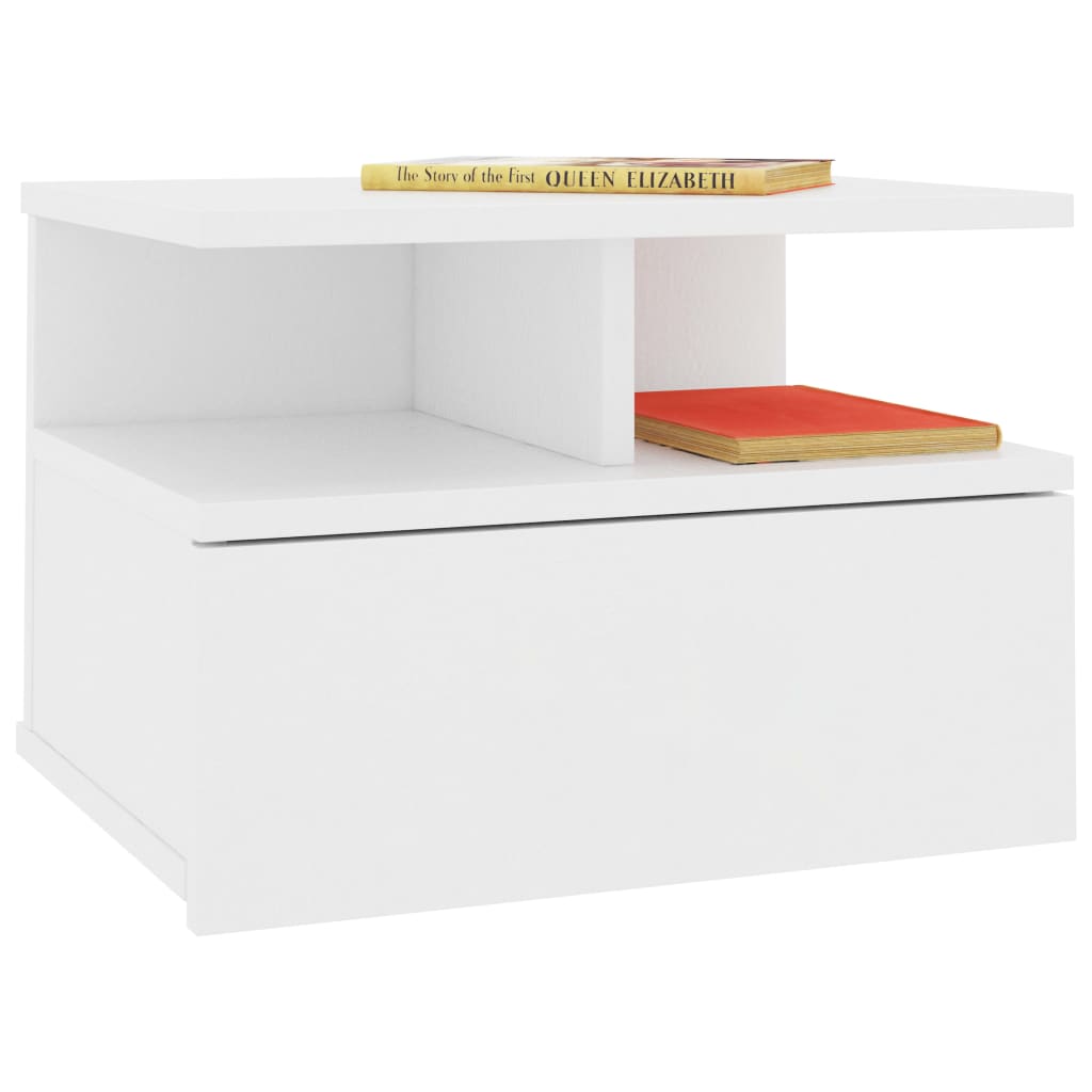 vidaXL Table de chevet flottante Blanc 40x31x27 cm Bois d'ingénierie