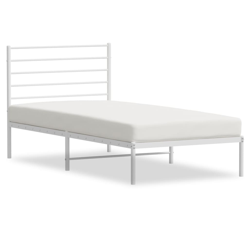 vidaXL Cadre de lit métal sans matelas et tête de lit blanc 100x200 cm