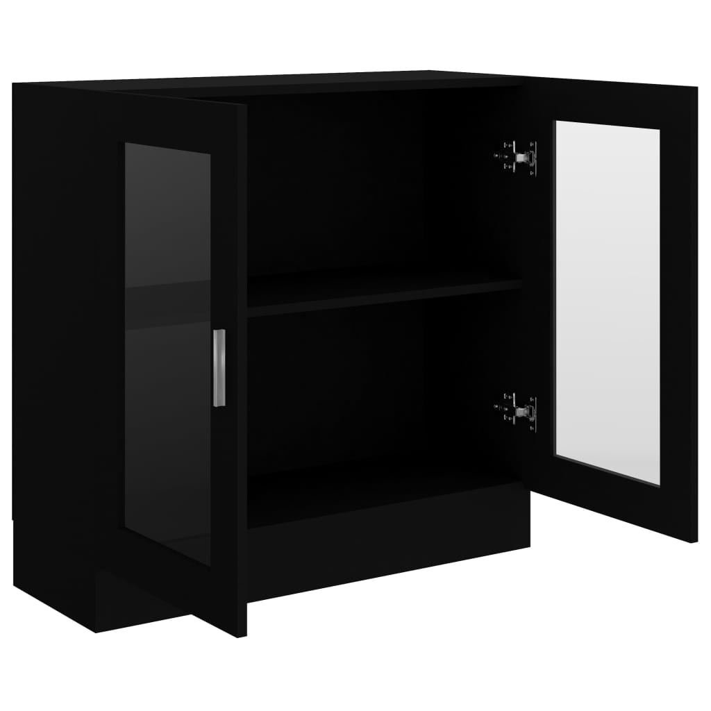 vidaXL Armoire à vitrine Noir 82,5x30,5x80 cm Aggloméré