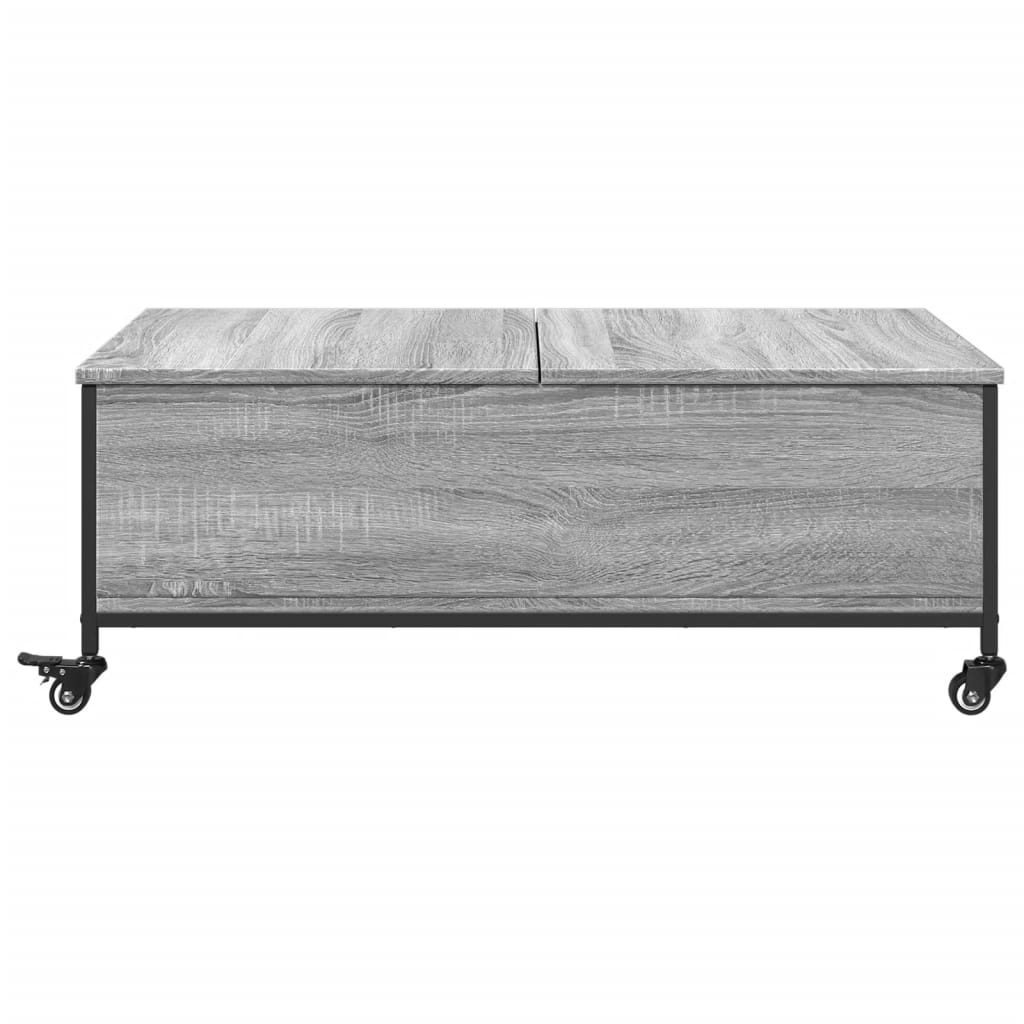 vidaXL Table basse avec roulettes sonoma gris bois d'ingénierie