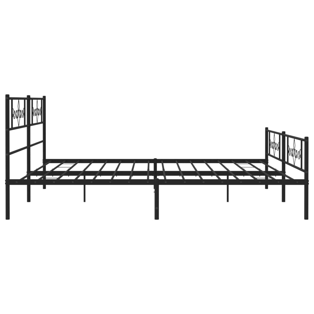 vidaXL Cadre de lit métal sans matelas avec pied de lit noir 193x203cm