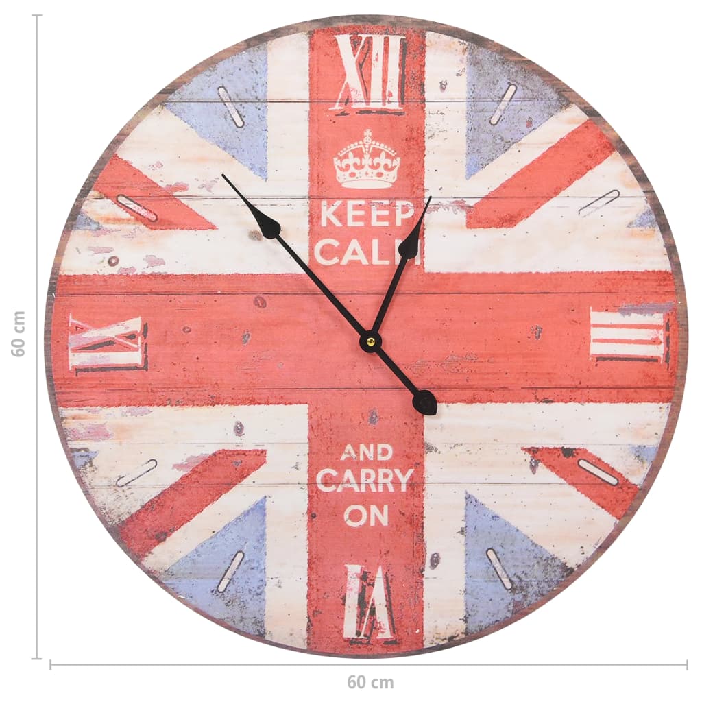 vidaXL Horloge murale vintage Royaume-Uni 60 cm