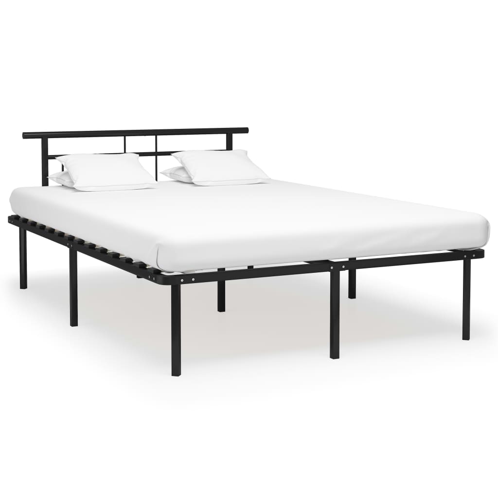 vidaXL Cadre de lit sans matelas noir métal 140x200 cm