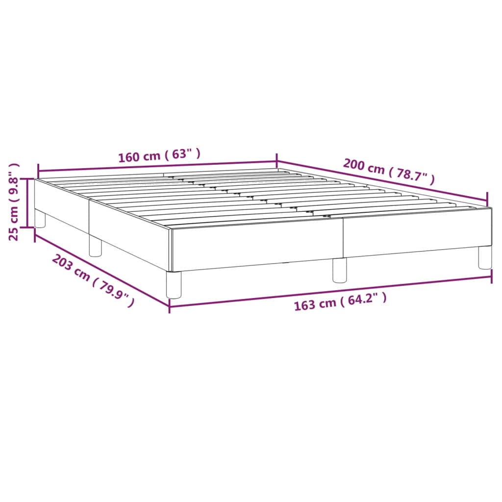 vidaXL Cadre de lit sans matelas bleu foncé 160x200 cm velours