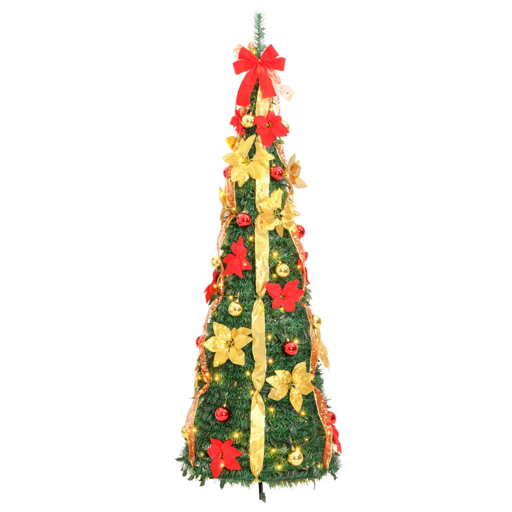 vidaXL Sapin de Noël artificiel escamotable 200 LED vert 210 cm