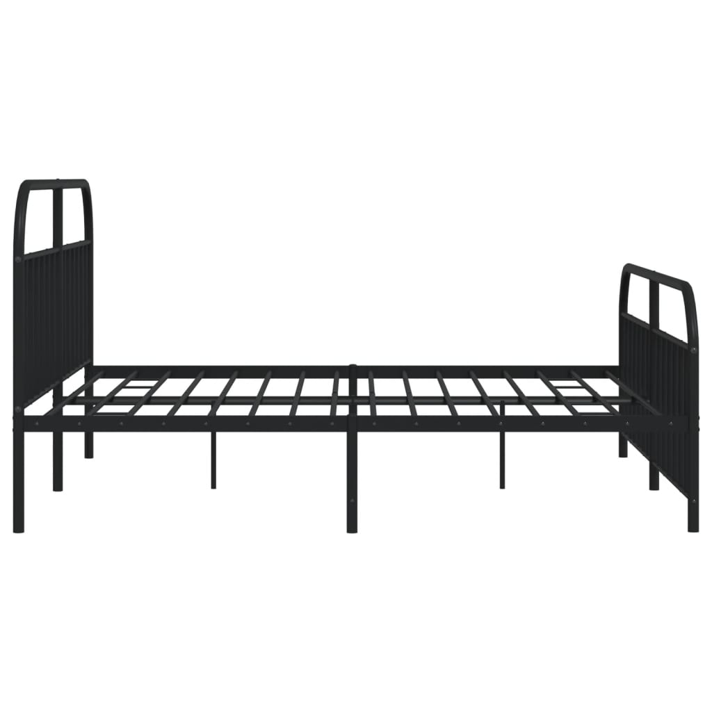 vidaXL Cadre de lit métal sans matelas avec pied de lit noir 193x203cm