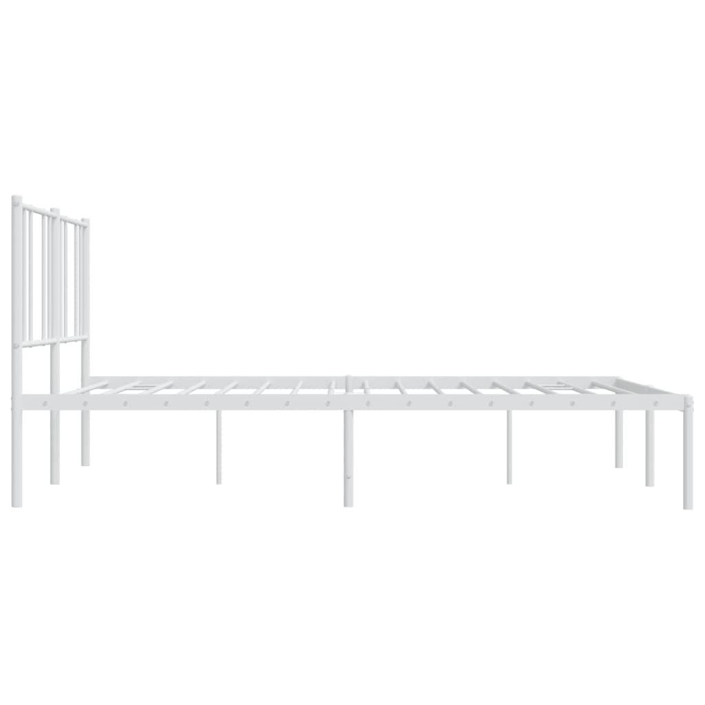 vidaXL Cadre de lit métal sans matelas et tête de lit blanc 183x213 cm