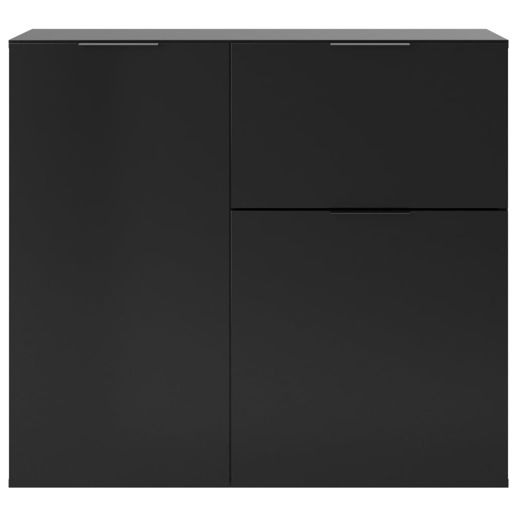 FMD Commode avec tiroir et portes 89,1x31,7x81,3 cm noir