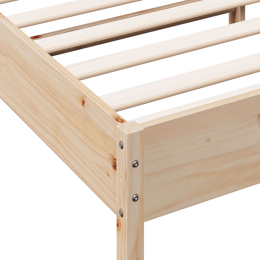 vidaXL Cadre de lit avec tête de lit 90x190 cm bois de pin massif