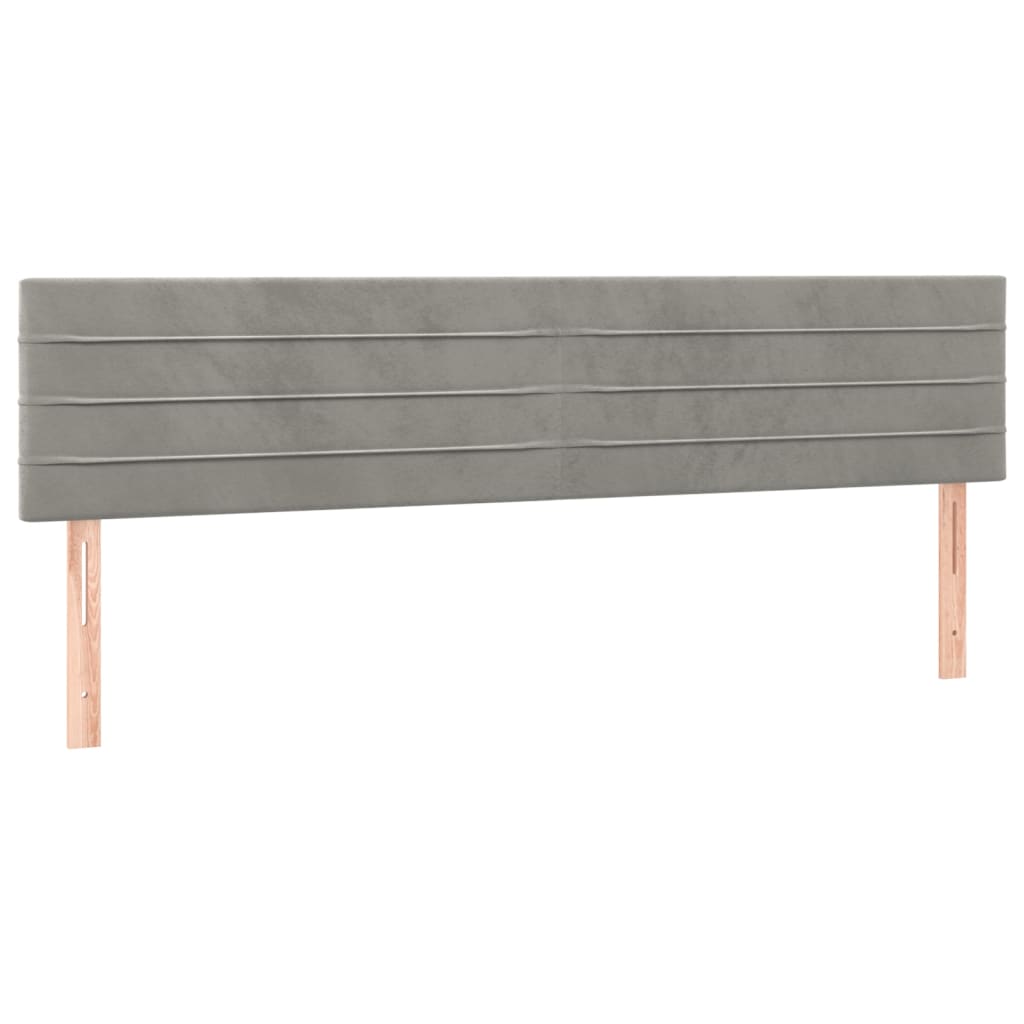 vidaXL Têtes de lit 2 pcs Gris clair 100x5x78/88 cm Velours