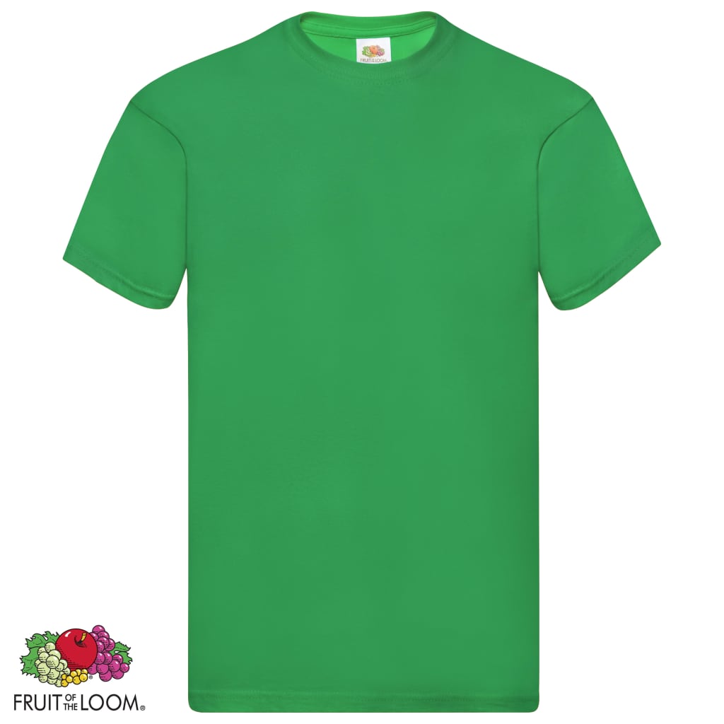 Fruit of the Loom T-shirts originaux 5 pcs Vert 3XL Coton