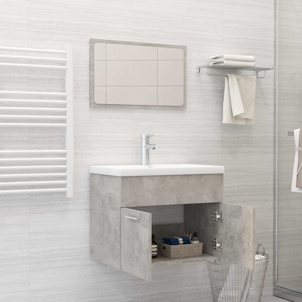 vidaXL Ensemble de meubles de salle de bain 2 pcs Gris béton