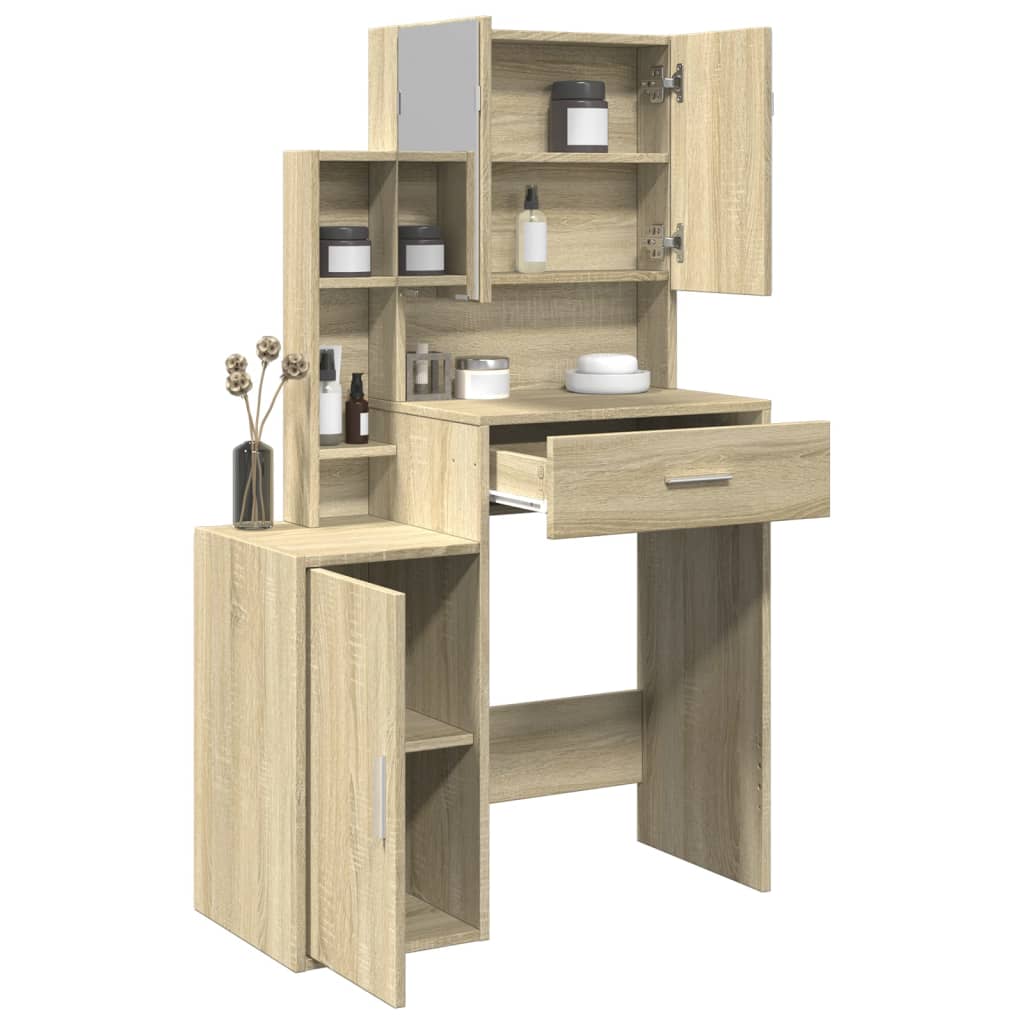 vidaXL Coiffeuse avec armoire chêne sonoma 80x35x132 cm