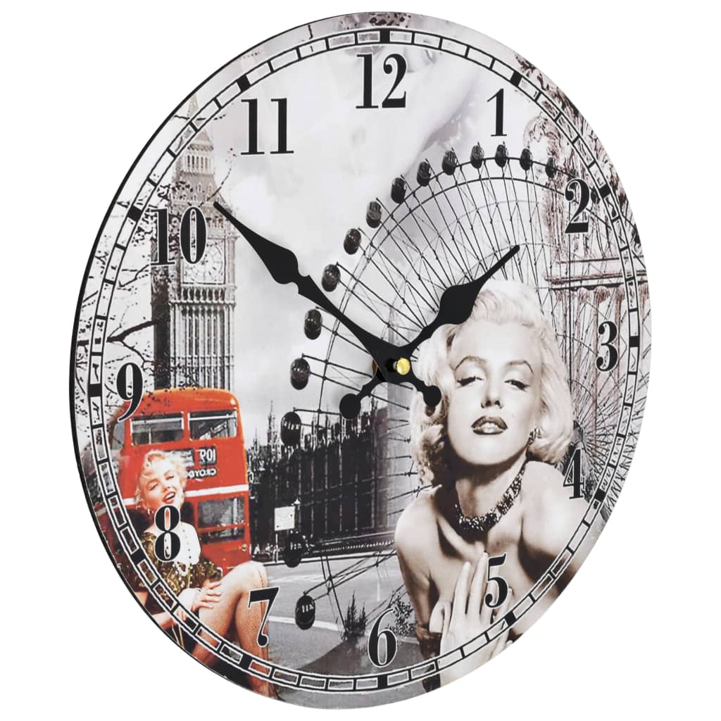 vidaXL Horloge murale vintage Marilyn Monroe 30 cm