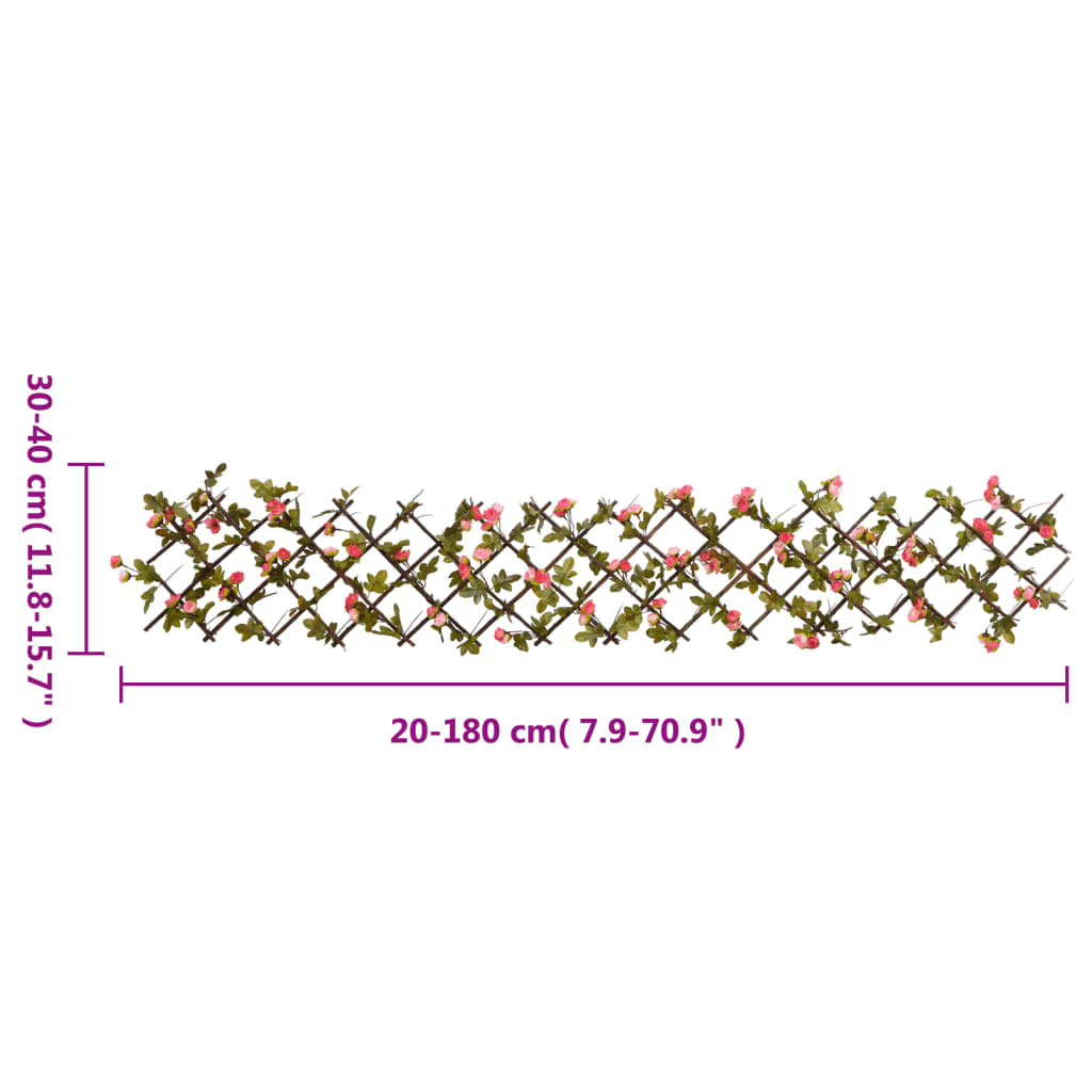 vidaXL Treillis de lierre artificiel extensible rose foncé 180x20 cm