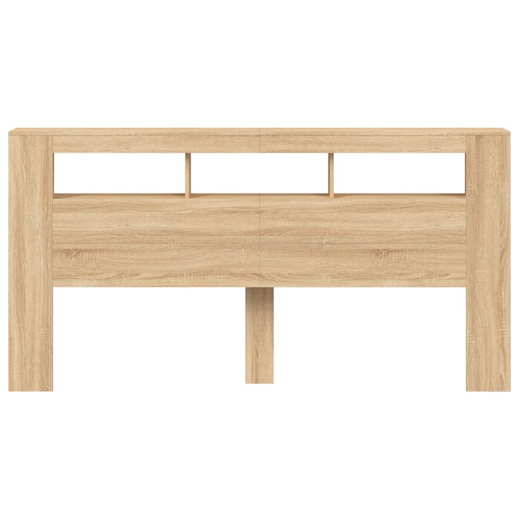 vidaXL Tête de lit à LED chêne sonoma 200x18,5x103,5cm bois ingénierie