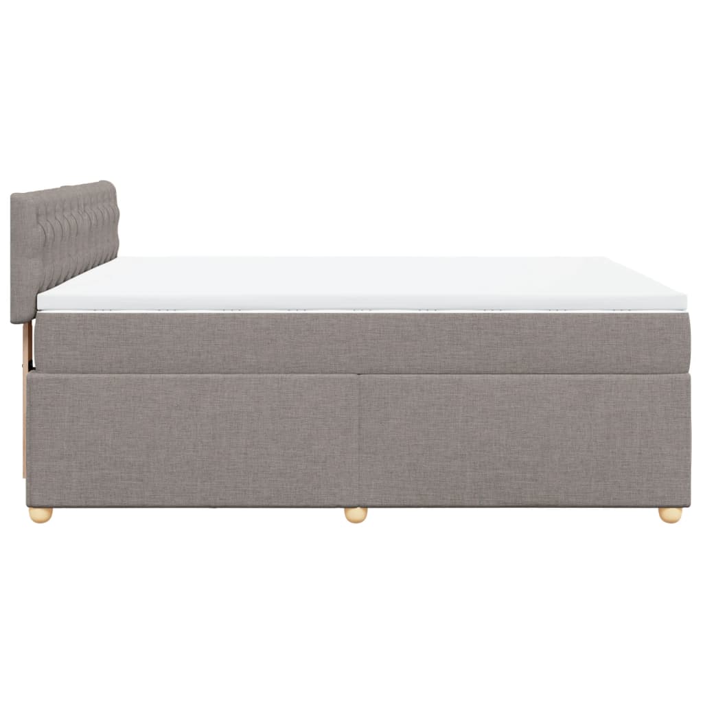 vidaXL Sommier à lattes de lit avec matelas Taupe 160x200 cm Tissu