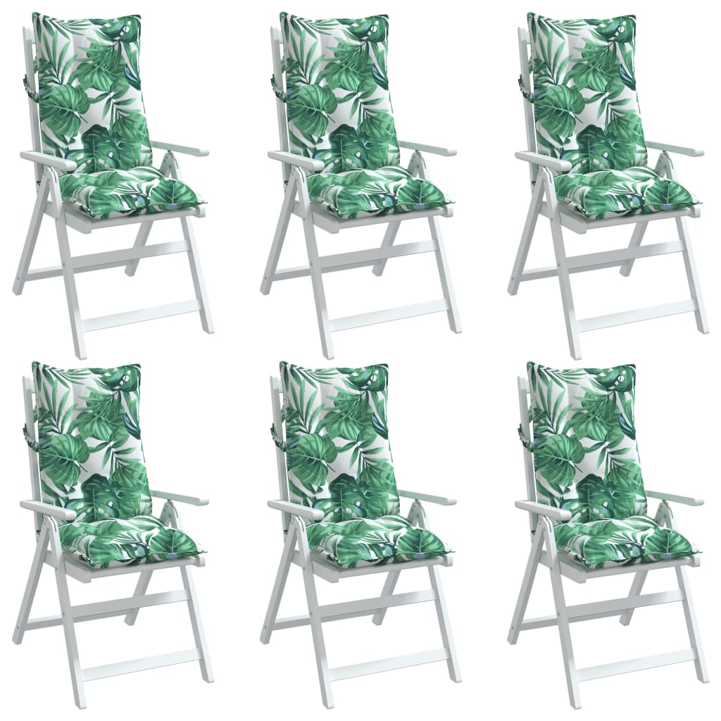 vidaXL Coussins de chaise à dossier haut lot de 6 modèle de feuille