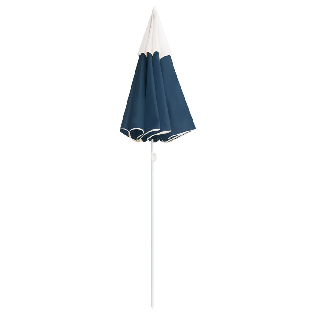 vidaXL Parasol d'extérieur avec mât en acier Bleu 180 cm