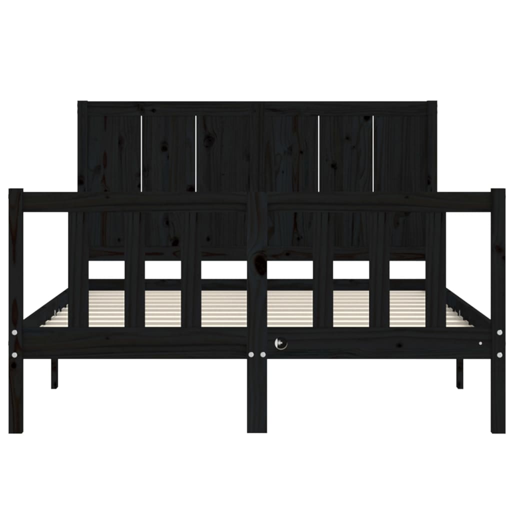 vidaXL Cadre de lit sans matelas noir 140x190 cm bois de pin massif