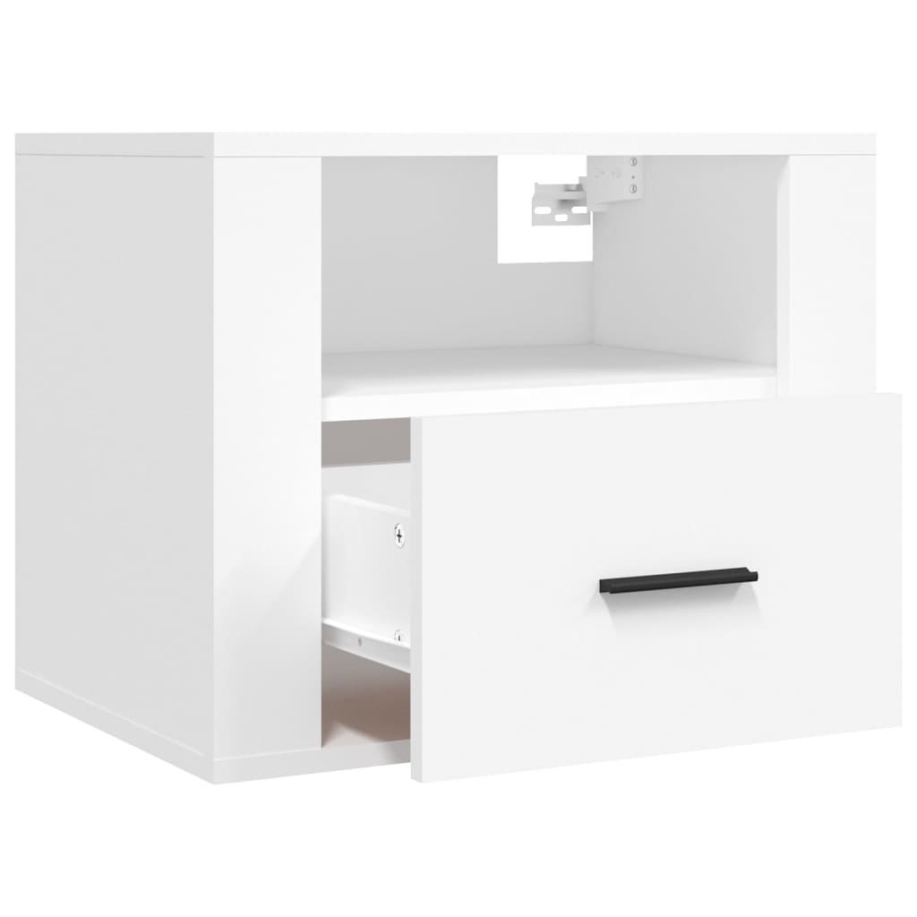 vidaXL Tables de chevet murales 2 pcs Blanc 50x36x40 cm