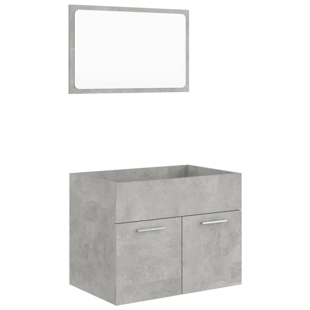 vidaXL Ensemble de meubles de salle de bain 2 pcs Gris béton